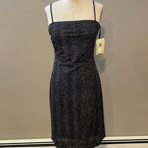 XOXO Uptown Girl glitter spaghetti strap cocktail dress